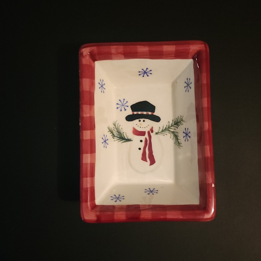 Royal Seasons Festive Snowman Rectangular Dish